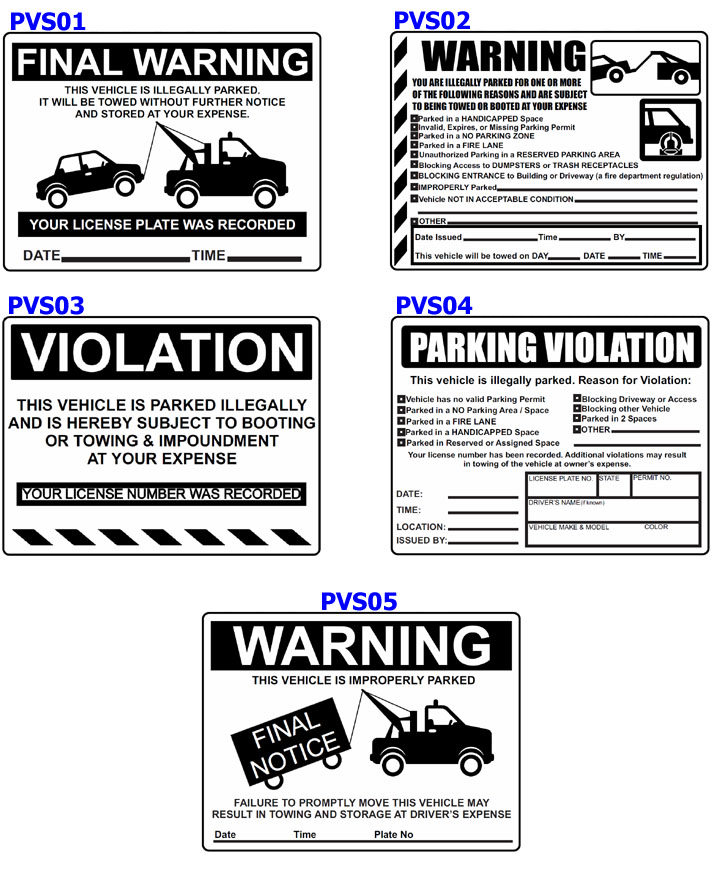 Parking Violations Stickers Custom Illegally Parked Warning Notices K12ParkingPermits