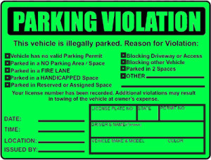 Parking Violations Stickers – Custom Illegally Parked Warning Notices ...